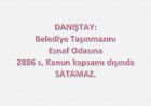 DANIŞTAY: Belediye Taşınmazını Esnaf Odasına 2886 s. Kanun kapsamı dışında SATAMAZ.