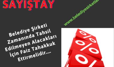 SAYIŞTAY: Belediye Şirketi Vadesinde Tahsil Edilmeyen Alacak İçin Faiz Tahakkuk Ettirmelidir